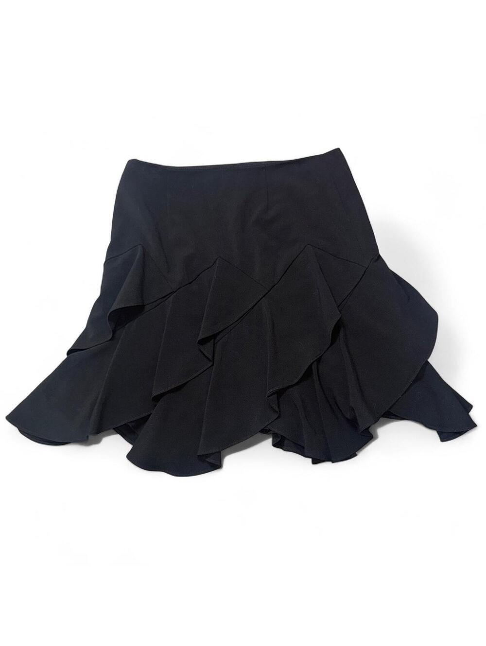 Vintage Cache black tiered ruffle mini skirt